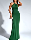 Halter Cross Backless Bodycon Long Dress