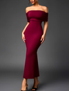 Backless Off Shoulder Double Layers Ruched Dress