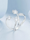 925 Silver Double-layer Band Plated Open Ring