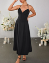 Halter V-Neck Backless Corset Double Layers Dress