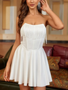 Sweet Backless Diamond Ruched Tube Dress