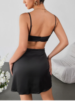 Cut-out Lace Straps Tie Up Backless Dress