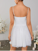 Adjustable Straps White Lace Corset Dress