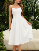 Adjustable Strap High Waist Slim Long Dress