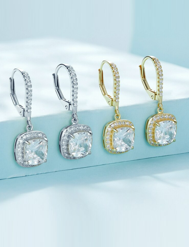 Sterling Silver Cubic Zircon Drop Earrings