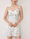 Floral Adjustable Straps Backless Dress