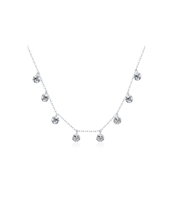 Sterling Silver Sparkling AAAAA Zircon Necklace