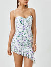 Sexy floral Ruffle Mesh Mini Dress