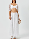 Lace Puff Sleeve Crop Top + Long Skirt Set