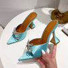 Crystal Butterfly-Knot Silk Thin High Heel