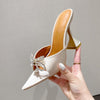 Crystal Butterfly-Knot Silk Thin High Heel