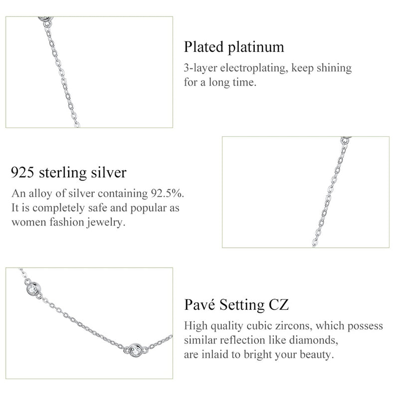 Sterling Silver Bright Zircon Necklace