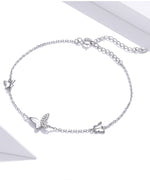 Sterling Silver Butterflies Crystal Bracelet