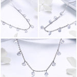 Sterling Silver Sparkling AAAAA Zircon Necklace