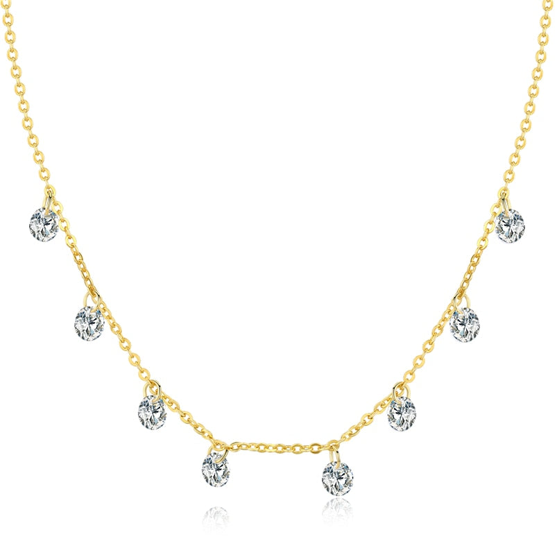 Sterling Silver Sparkling AAAAA Zircon Necklace