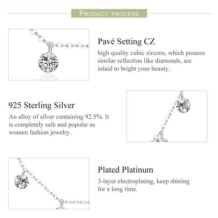 Sterling Silver Sparkling AAAAA Zircon Necklace