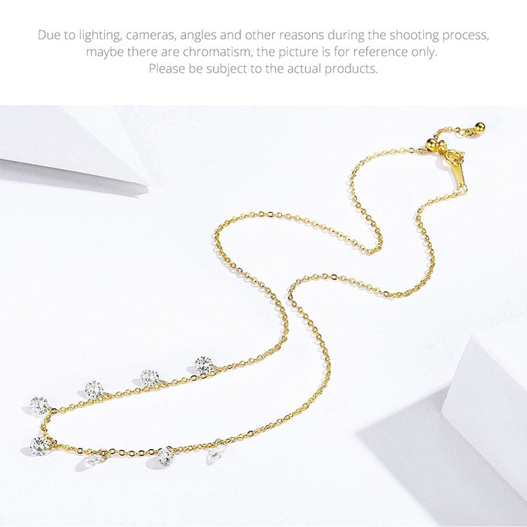 Sterling Silver Sparkling AAAAA Zircon Necklace