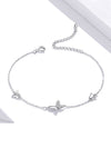 Sterling Silver Butterflies Crystal Bracelet