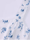 Floral Backless Adjustable Straps Double Layers Dress