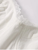 Spaghetti Straps Lace Trim Bra Double Layers Dress