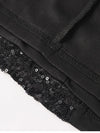 Sparkle Sequin Mesh Built-in Cups Double Layer Long Dress