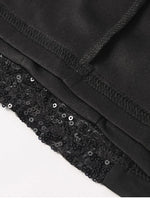 Sparkle Sequin Mesh Built-in Cups Double Layer Long Dress