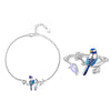 Sterling Silver Zircon Blue Bird Jewelry Set