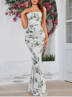 Floral Mermaid Corset Maxi Dress