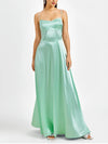 Mint Adjustable Straps Lace-Up Maxi Dress