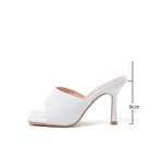 PU Open Square Head High Heel