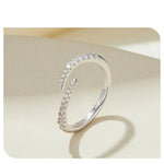 Sterling Silver Streamline Zircon Open Ring