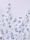 Floral Backless Adjustable Straps Double Layers Dress