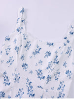 Floral Backless Adjustable Straps Double Layers Dress
