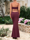 Backless Hollow-Out Double Layers Dress