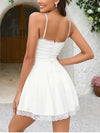 Sweet Back Bandage Lace White Dress