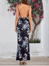 Floral Backless Tie UP Side Slits Dress