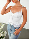 Lace Cut-out Single Breasted Corset Top