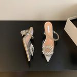 Shiny Rhinestone Transparent PVC Heel Pumps