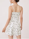 Floral Adjustable Straps Backless Dress