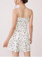 Floral Adjustable Straps Backless Dress