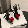 Crystal Flower Ankle Strap Thin High Heels