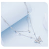 Sterling Silver Double Layers Butterfly Necklace