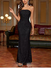 Sequin Sparkling Strapless Double Layers Dress