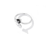 Sterling Silver Heart Black Zircon Jewelry Set