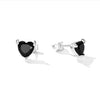 Sterling Silver Heart Black Zircon Jewelry Set