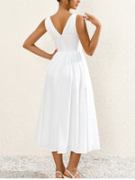 V-Neck Tie Up Backless Ruched Corset Dress