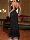 Sequin Sparkling Strapless Double Layers Dress