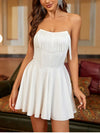 Sweet Backless Diamond Ruched Tube Dress