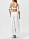 Lace Puff Sleeve Crop Top + Long Skirt Set