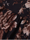 Floral Backless Adjustable Straps Double Layers Dress